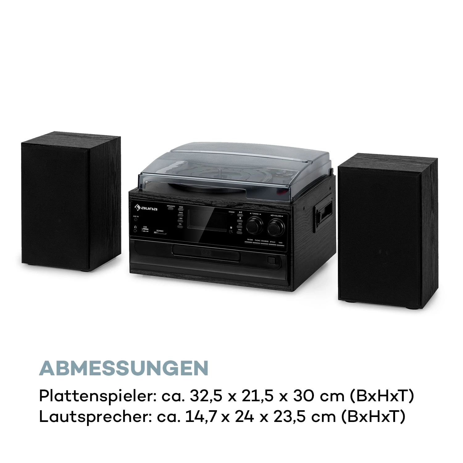 Oakland DAB Plus Retro-Stereoanlage DAB+/FM BT-Funktion Vinyl CD Kassette Inkl. Lautsprechern 10 Oakland DAB Plus Retro-Stereoanlage DAB+/FM BT-Funktion Vinyl CD Kassette Inkl. Lautsprechern - Image 8