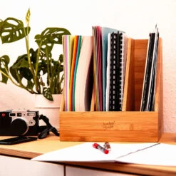 Stehsammler 3 Fächer Maße: 26,5x28x30 Cm Für DINA4-Formate Bambus -Haushaltsgeräte Förderung 10038041 yy 0004 logo