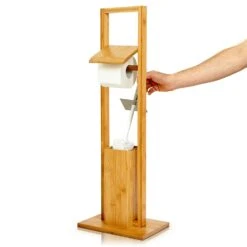 WC Garnitur Toilettenbürste 36x82x21cm Feuchtigkeitsresistent Bambus -Haushaltsgeräte Förderung 10038046 yy 0006 logo