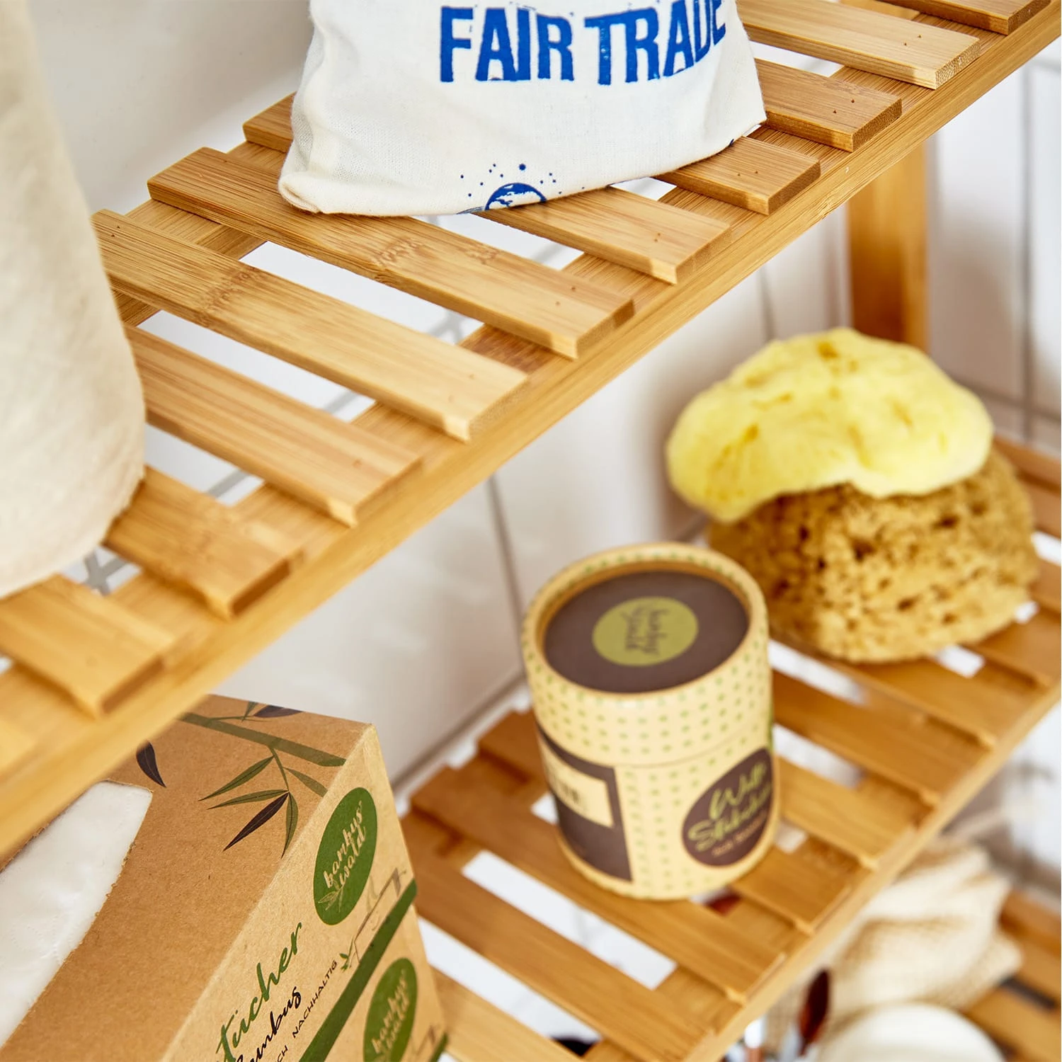 Regalablage 3 Etagen 60x54x15 Cm (BxHxT) Böden Höhenverstellbar Bambus 3 Regalablage 3 Etagen 60x54x15 Cm (BxHxT) Böden Höhenverstellbar Bambus - Image 2