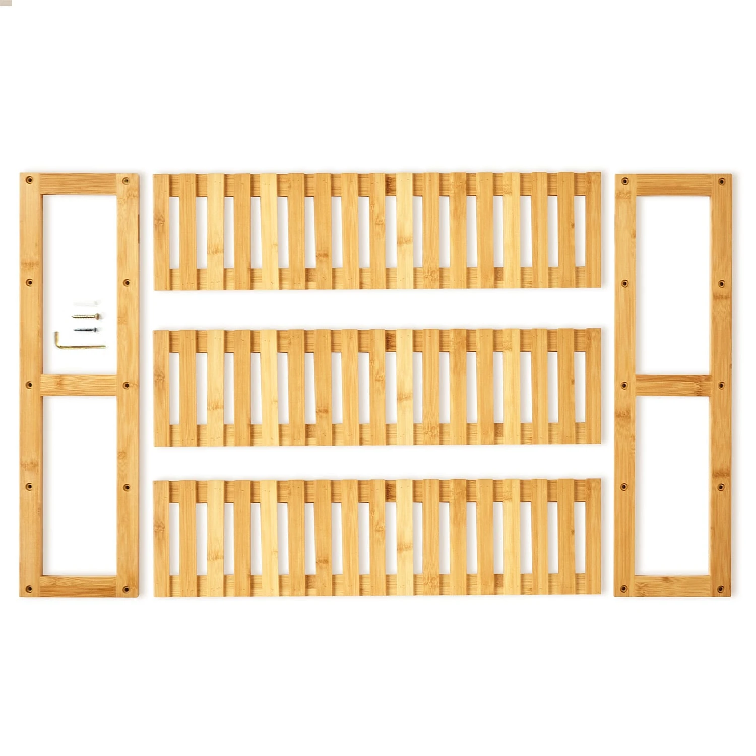 Regalablage 3 Etagen 60x54x15 Cm (BxHxT) Böden Höhenverstellbar Bambus 4 Regalablage 3 Etagen 60x54x15 Cm (BxHxT) Böden Höhenverstellbar Bambus - Image 3