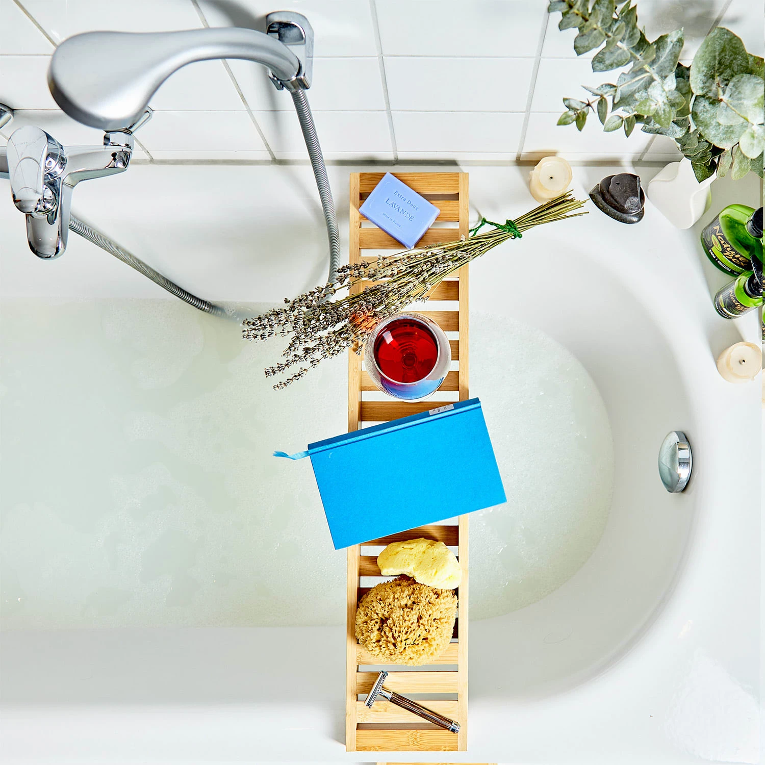 Badewannenablage 68,5x4,5x14,5cm Gitteroptik Wasserresistent Bambus 6 Badewannenablage 68,5x4,5x14,5cm Gitteroptik Wasserresistent Bambus - Image 4