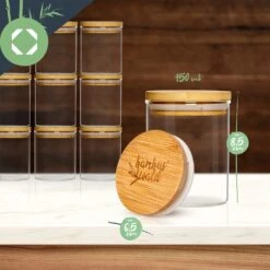 Runde Gläser Bambusdeckel 10 Stück Je 150 Ml Luftdicht -Haushaltsgeräte Förderung 10038299 yy 0008 logo