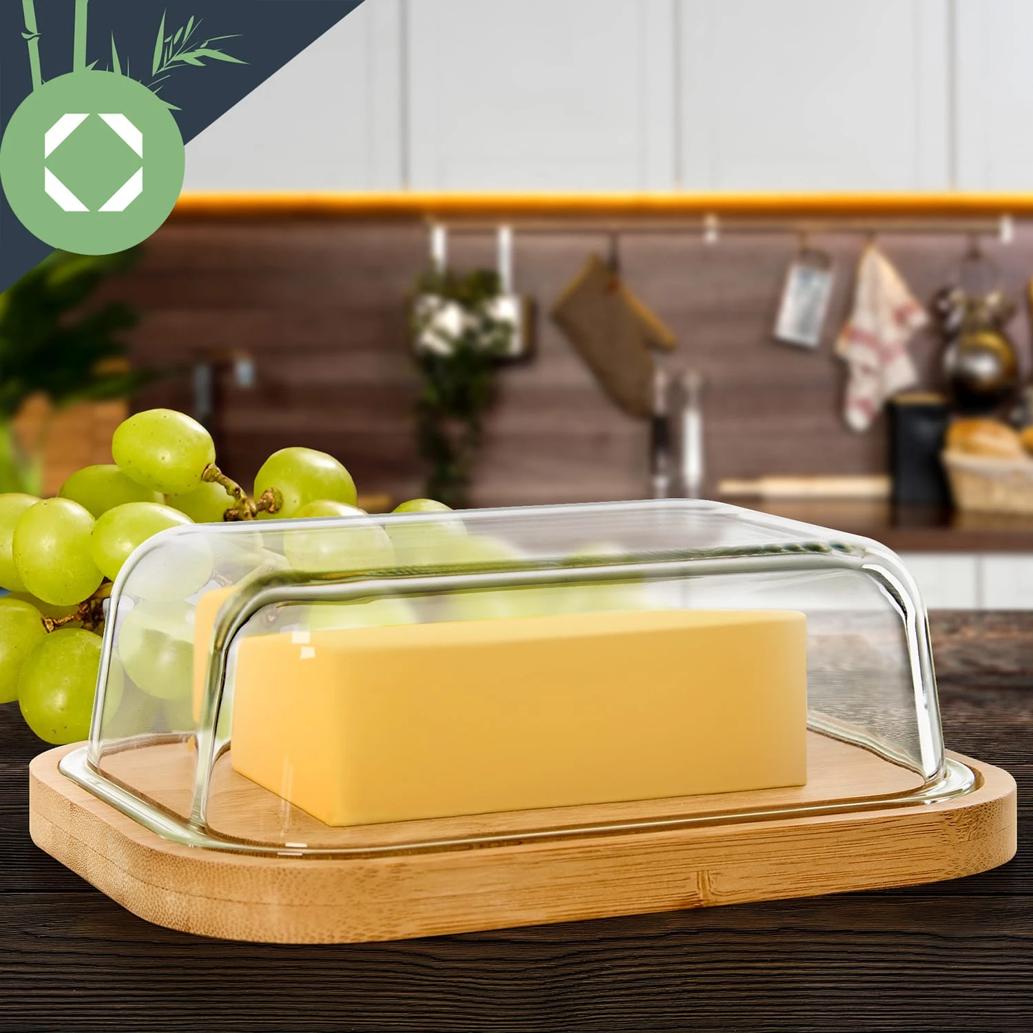 Glas-Butterdose Bambusboden Luftdicht Spülmaschinenfest 6 Glas-Butterdose Bambusboden Luftdicht Spülmaschinenfest - Image 4