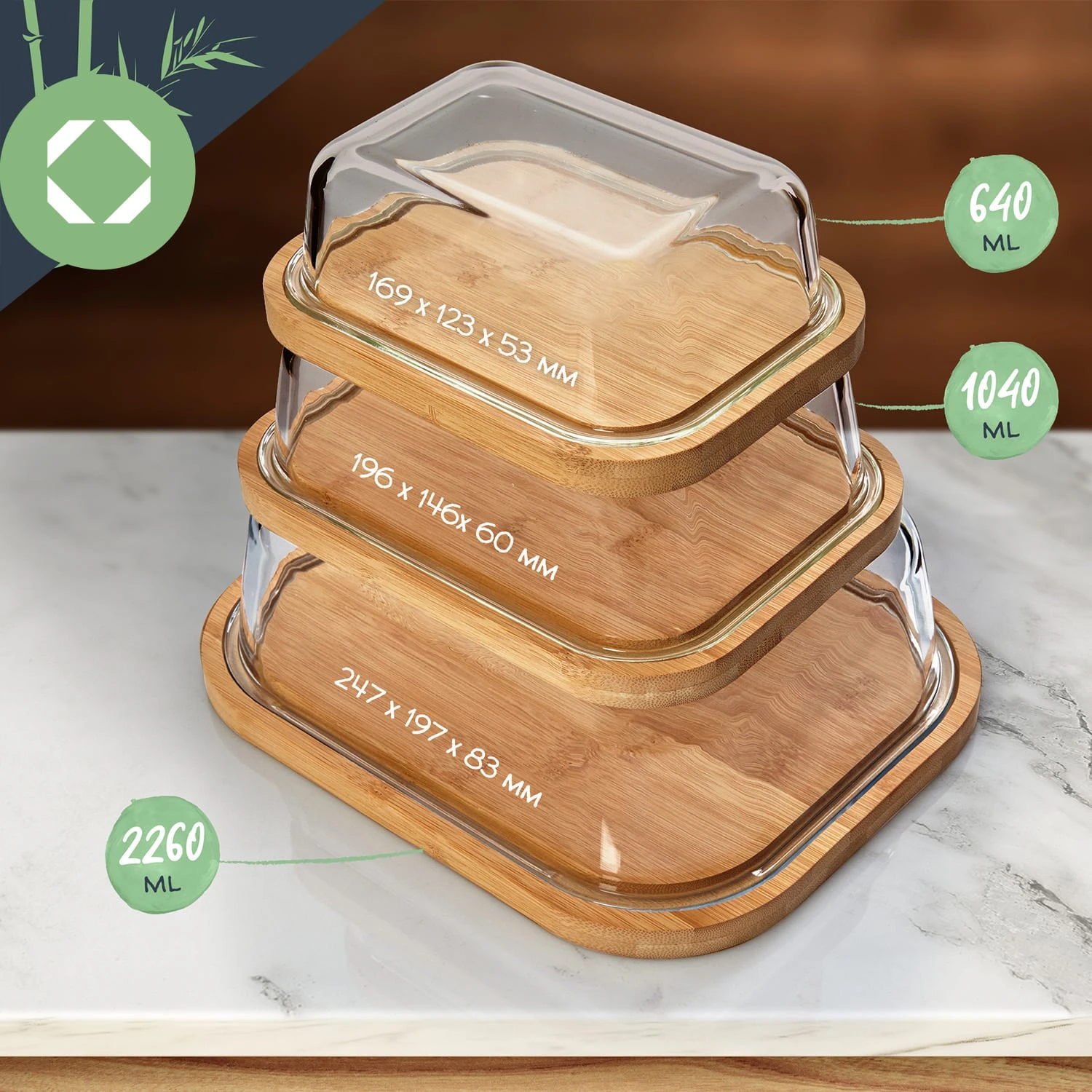 Glas-Butterdose Bambusboden Luftdicht Spülmaschinenfest 8 Glas-Butterdose Bambusboden Luftdicht Spülmaschinenfest - Image 6