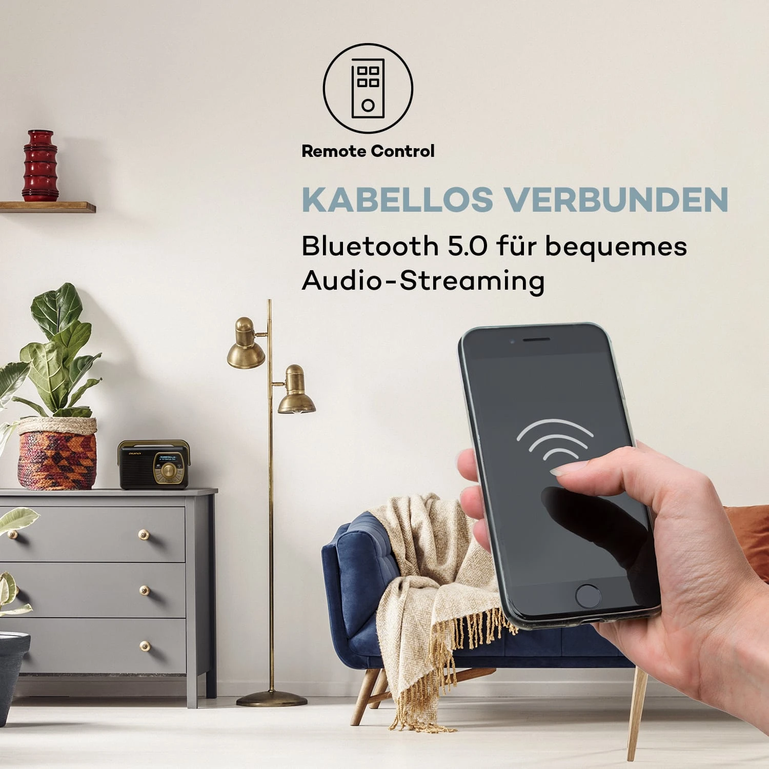 Buddy Digitalradio DAB/DAB+/UKW Bluetooth 5.0 AUX 1Ah-Akku Mobil Retro 5 Buddy Digitalradio DAB/DAB+/UKW Bluetooth 5.0 AUX 1Ah-Akku Mobil Retro - Image 3