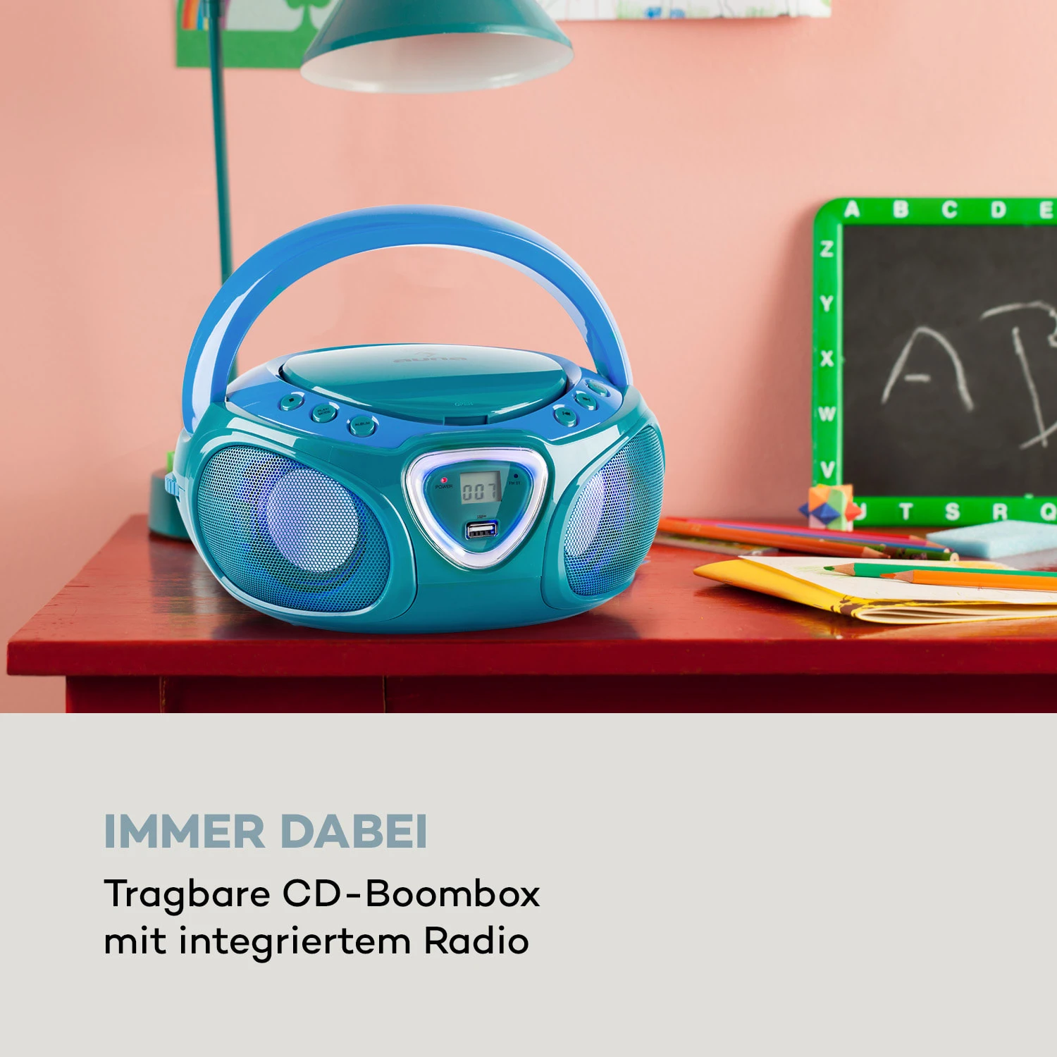 Roadie CD Boombox UKW-Radio Lichtshow CD-Player Bluetooth 5.0 4 Roadie CD Boombox UKW-Radio Lichtshow CD-Player Bluetooth 5.0 - Image 2