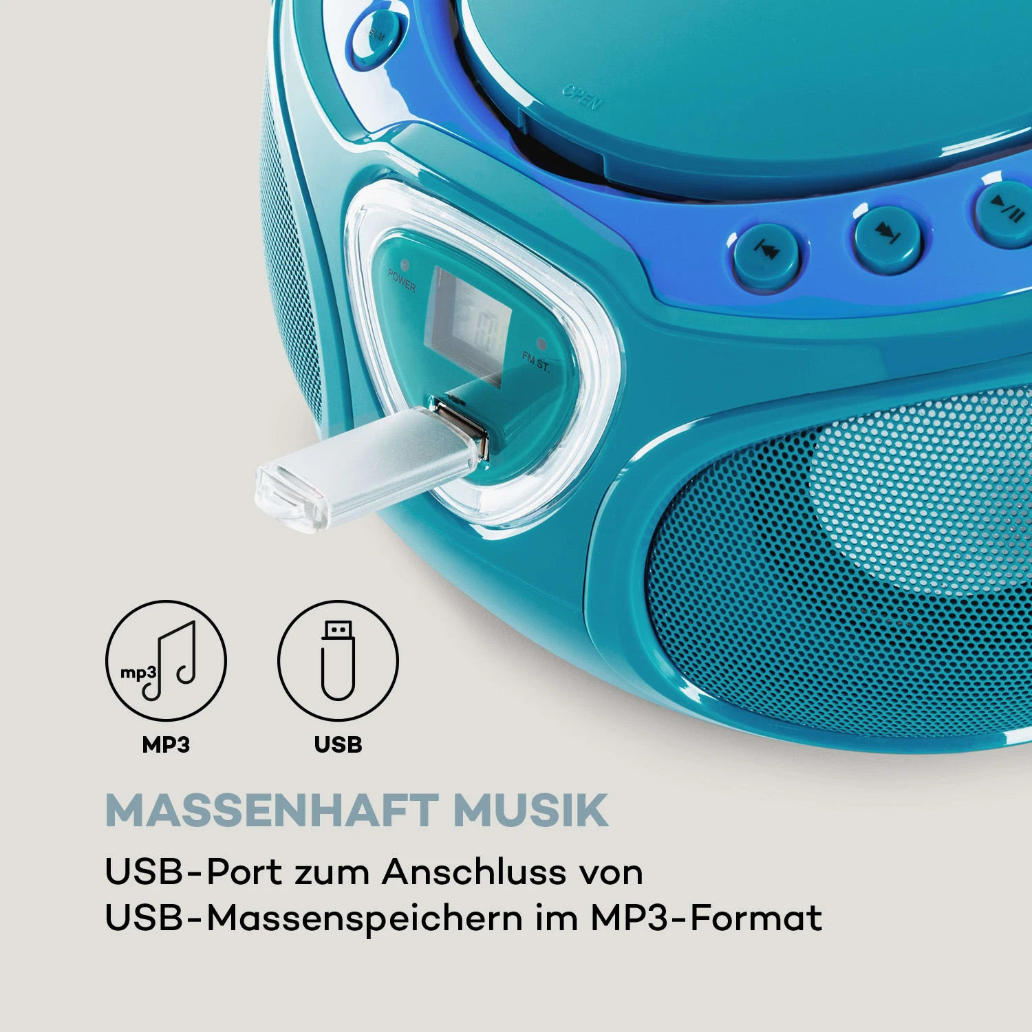 Roadie CD Boombox UKW-Radio Lichtshow CD-Player Bluetooth 5.0 8 Roadie CD Boombox UKW-Radio Lichtshow CD-Player Bluetooth 5.0 - Image 6