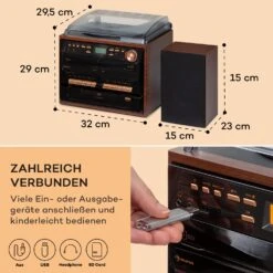 388-DAB+ Stereoanlage 20W Max. Vinyl CD Kassette BT FM/DAB+ USB SD -Haushaltsgeräte Förderung 10038373 de 0007 usp
