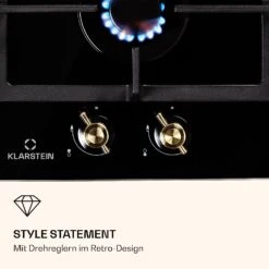 Victoria Domino Gaskochfeld 2-flammig Sabaf-Brenner Glaskeramik Retro-Look -Haushaltsgeräte Förderung 10038374 de 0006 logo