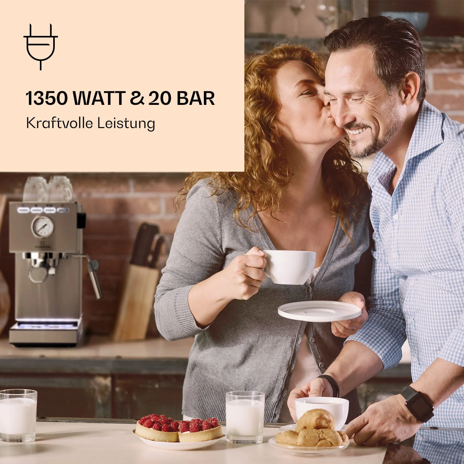 Pausa Espressomaker 1350 Watt 20 Bar Druck Wassertank: 1,4 Liter Edelstahl 4 Pausa Espressomaker 1350 Watt 20 Bar Druck Wassertank: 1,4 Liter Edelstahl - Image 2