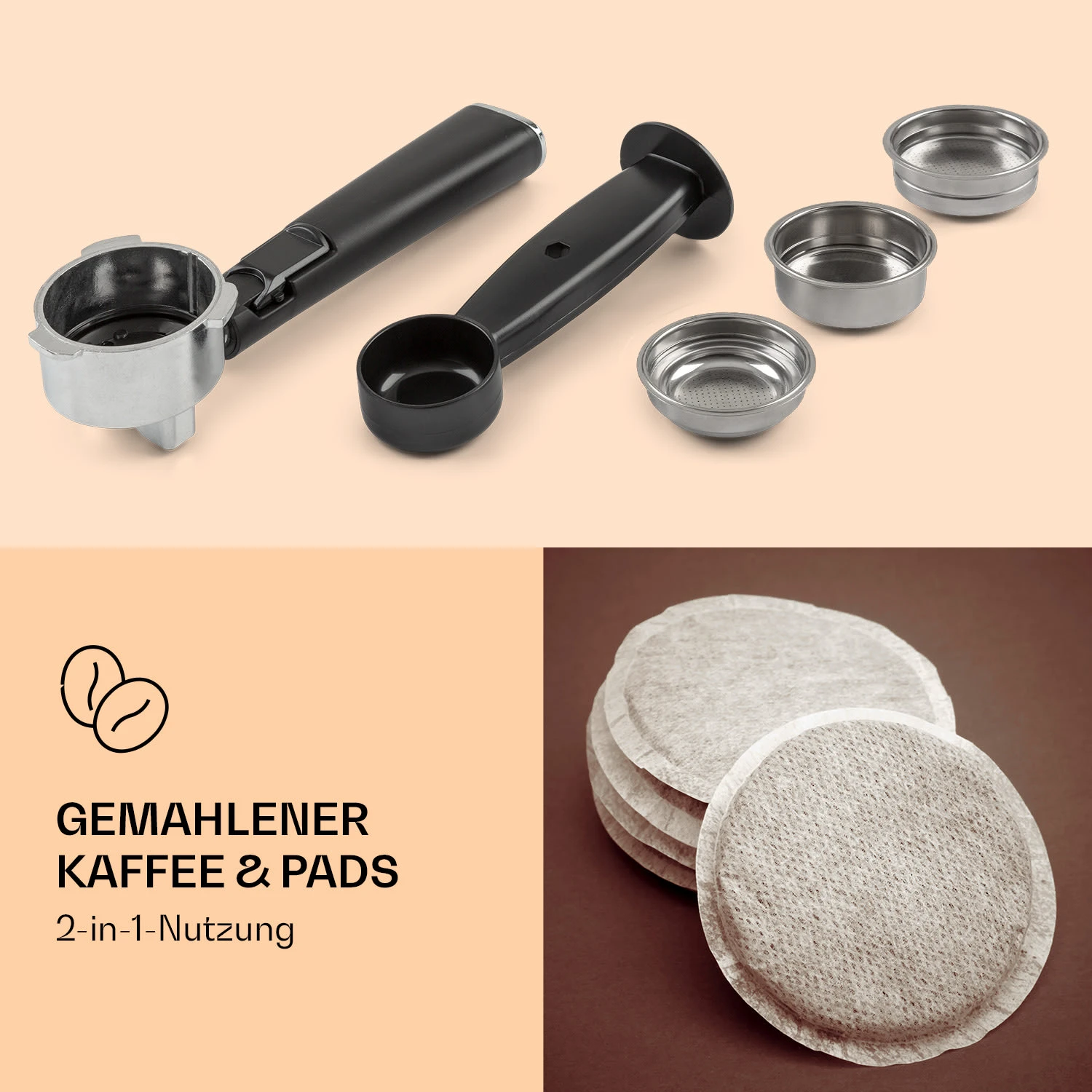 Pausa Espressomaker 1350 Watt 20 Bar Druck Wassertank: 1,4 Liter Edelstahl 5 Pausa Espressomaker 1350 Watt 20 Bar Druck Wassertank: 1,4 Liter Edelstahl - Image 3