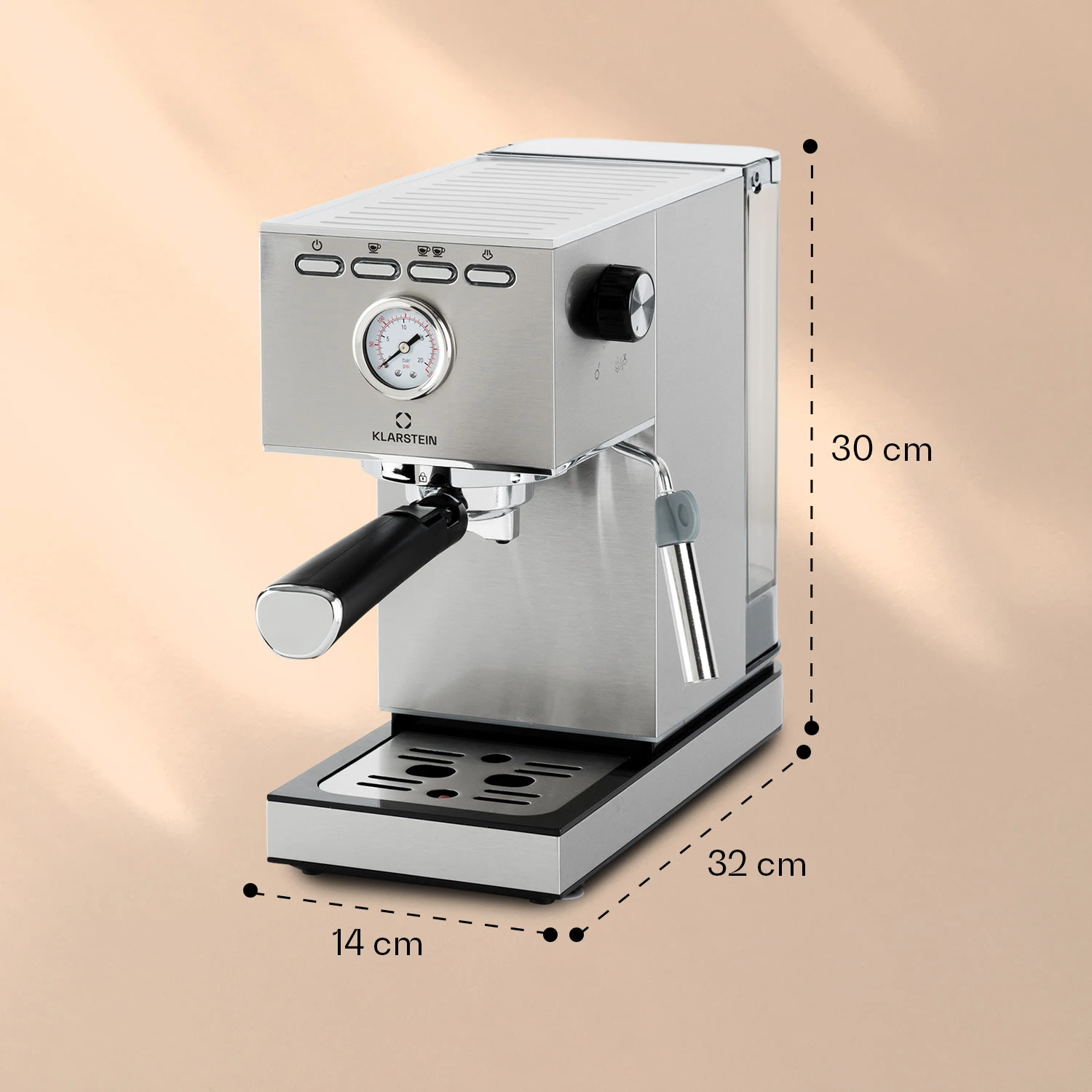 Pausa Espressomaker 1350 Watt 20 Bar Druck Wassertank: 1,4 Liter Edelstahl 10 Pausa Espressomaker 1350 Watt 20 Bar Druck Wassertank: 1,4 Liter Edelstahl - Image 8