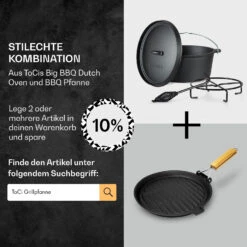 Galloway Dutch Oven 9.0 BBQ-Topf Gusseisen Größe L / 9 Qt -Haushaltsgeräte Förderung 10038582 de 0007 usp