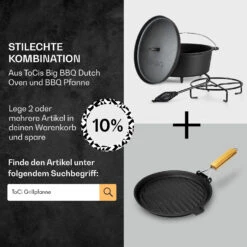 Galloway Dutch Oven 12.0 BBQ-Topf Gusseisen Standfüße Größe XL / 12 Qt -Haushaltsgeräte Förderung 10038587 de 0007 usp