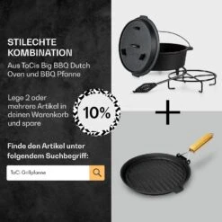 Guernsey Premium Dutch Oven 6.0 BBQ-Topf Gusseisen Standfüße Größe M / 6 Qt -Haushaltsgeräte Förderung 10038642 de 0007 usp