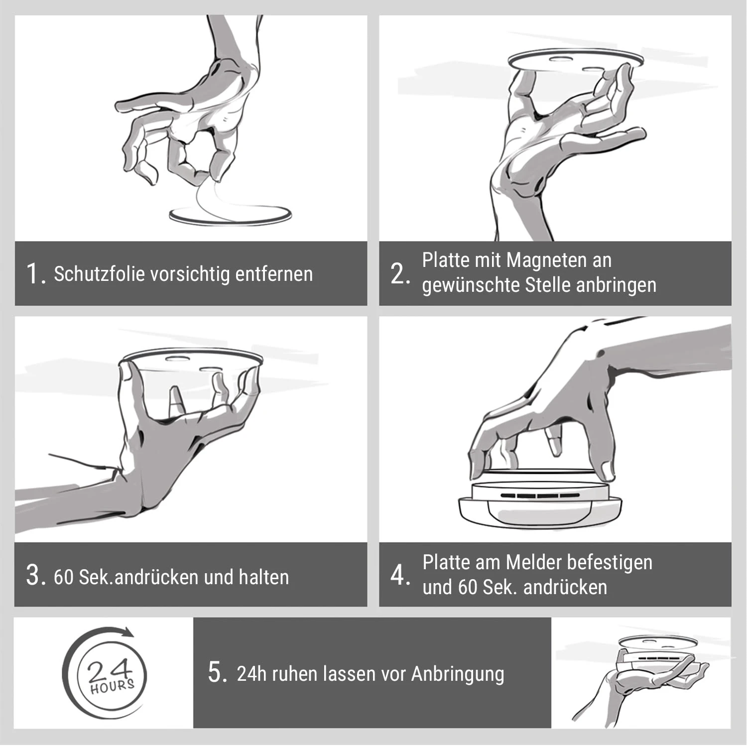 Mount Mini Magnethalterung Für Rauchmelder Ab 5 Cm Ø Selbstklebend 6 Mount Mini Magnethalterung Für Rauchmelder Ab 5 Cm Ø Selbstklebend - Image 4