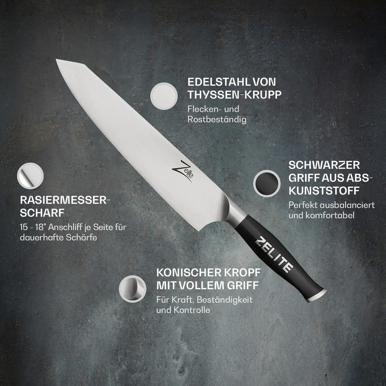 Comfort Pro Serie 9" Kiritsukemesser 56 HRC Edelstahl 4 Comfort Pro Serie 9" Kiritsukemesser 56 HRC Edelstahl - Image 2