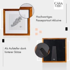 Bristol Bilderrahmen Glasscheibe 25 X 25 Cm Mit Passepartout Echtholz -Haushaltsgeräte Förderung 10039322 de 0004 usp