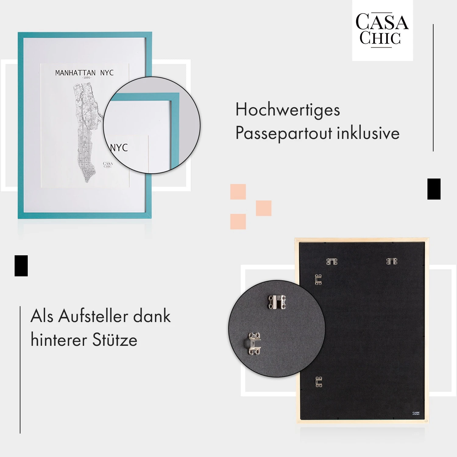 Finsbury Bilderrahmen Rechteckig DIN A2 Fotos Passepartout Glas 6 Finsbury Bilderrahmen Rechteckig DIN A2 Fotos Passepartout Glas - Image 4