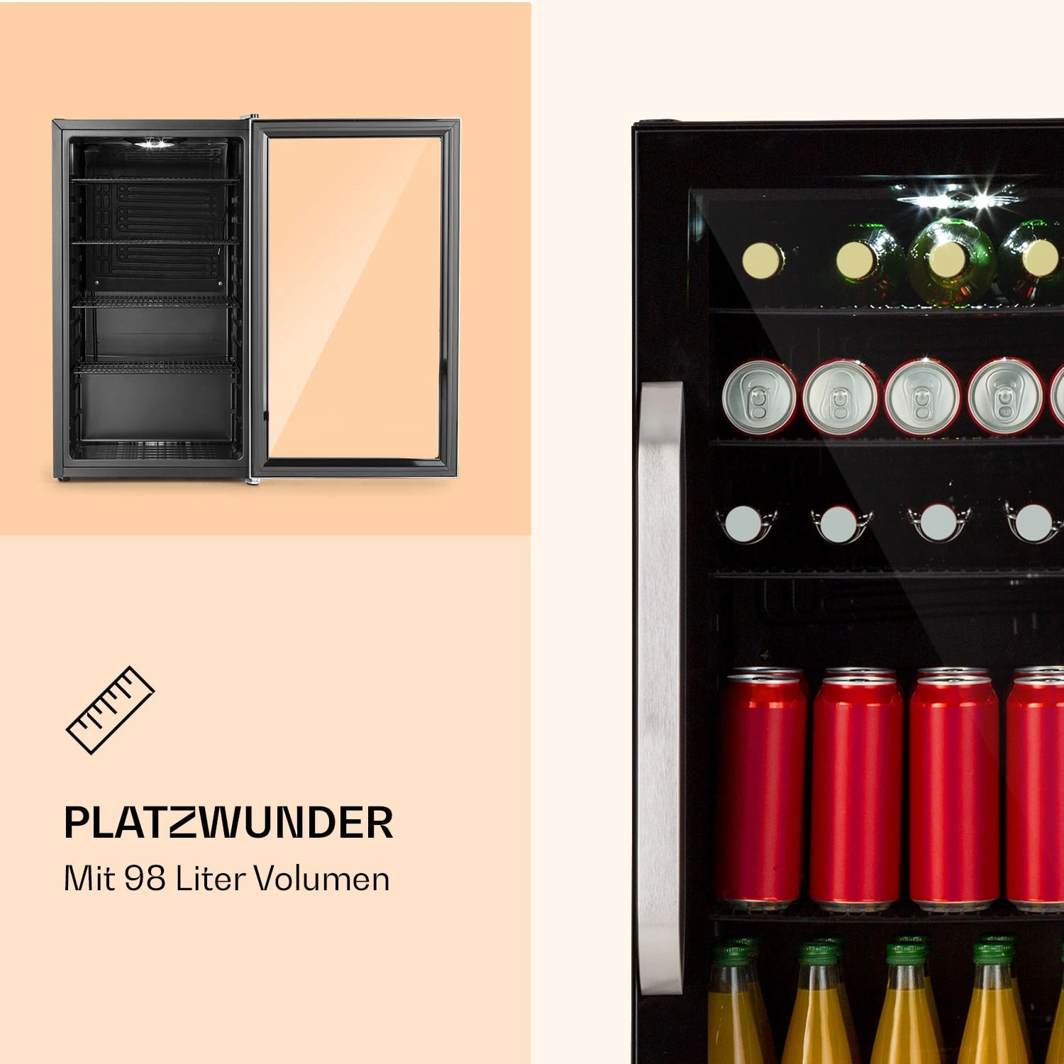 Beersafe 3XL Onyx Kühlschrank 98 Liter 4 Böden Panoramaglastür 4 Beersafe 3XL Onyx Kühlschrank 98 Liter 4 Böden Panoramaglastür - Image 2