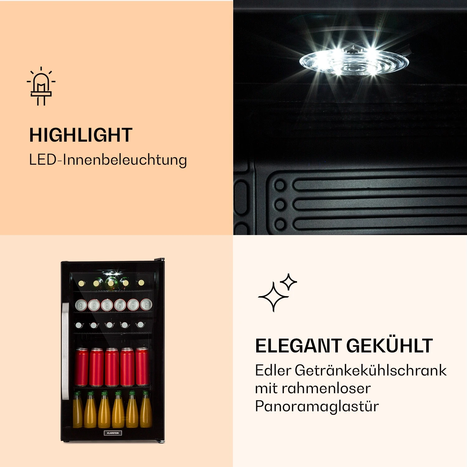 Beersafe 3XL Onyx Kühlschrank 98 Liter 4 Böden Panoramaglastür 6 Beersafe 3XL Onyx Kühlschrank 98 Liter 4 Böden Panoramaglastür - Image 4