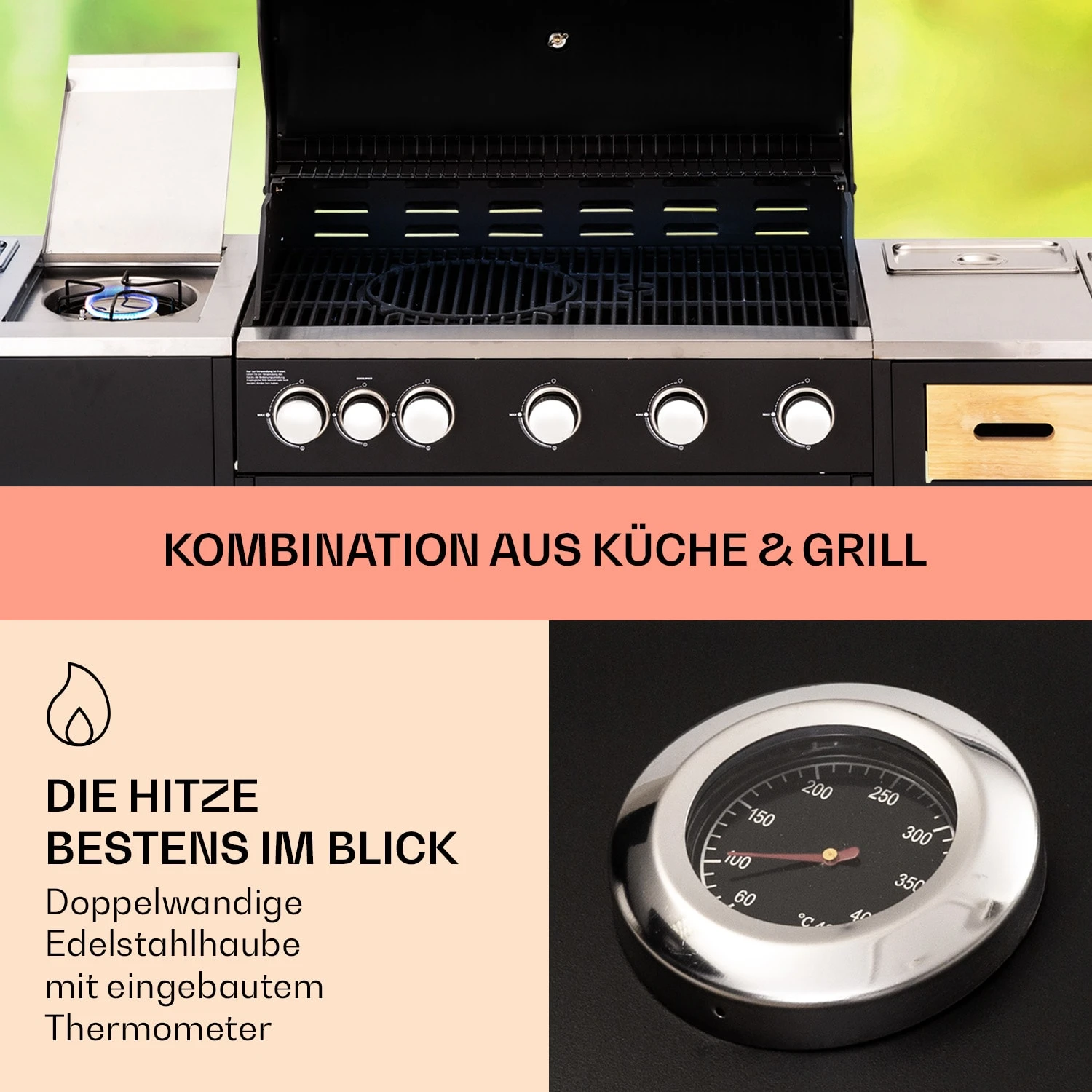 Jersey Outdoor Kitchen Gasgrill Spüle 20,7 KW 5+1 Brenner Mobil 5 Jersey Outdoor Kitchen Gasgrill Spüle 20,7 KW 5+1 Brenner Mobil - Image 3