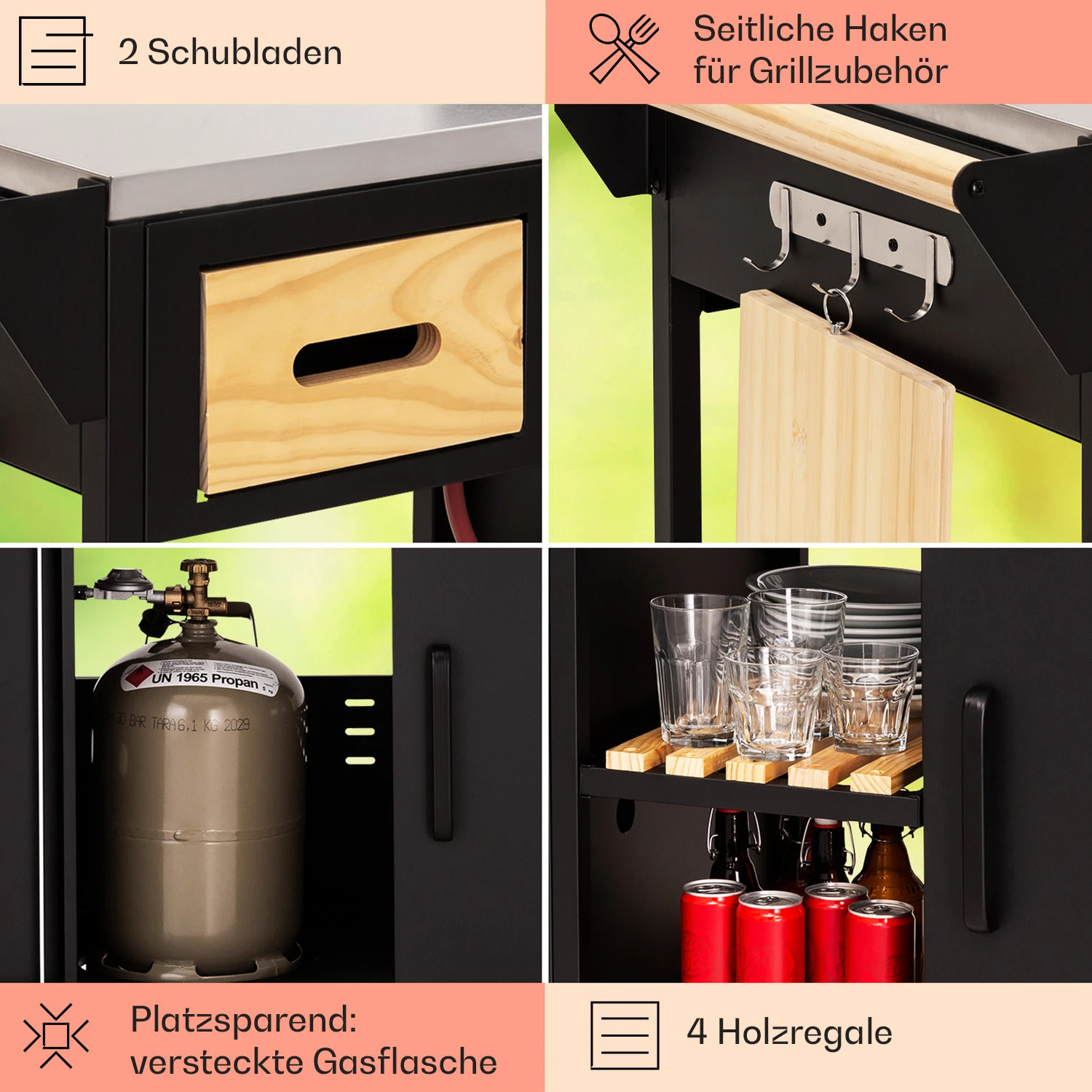 Jersey Outdoor Kitchen Gasgrill Spüle 20,7 KW 5+1 Brenner Mobil 7 Jersey Outdoor Kitchen Gasgrill Spüle 20,7 KW 5+1 Brenner Mobil - Image 5