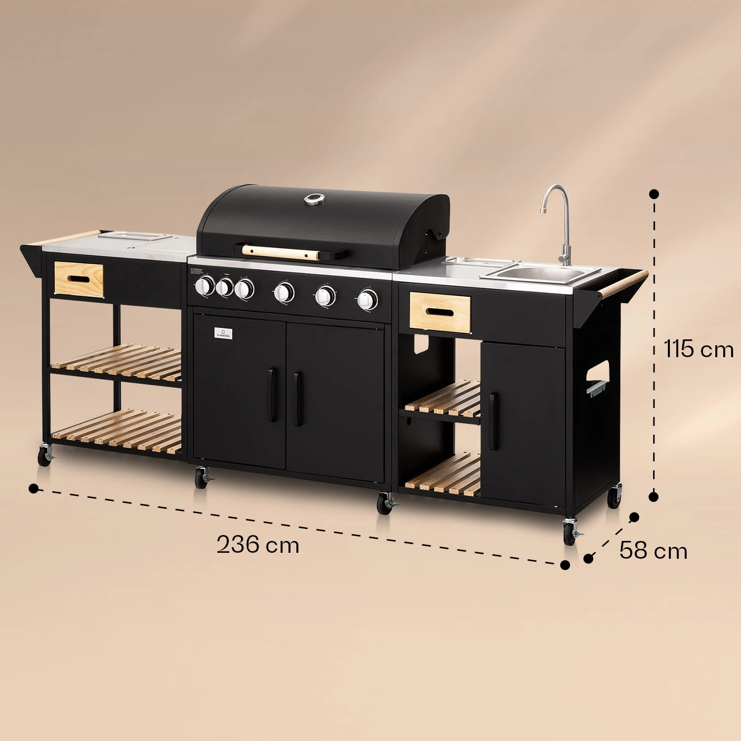 Jersey Outdoor Kitchen Gasgrill Spüle 20,7 KW 5+1 Brenner Mobil 10 Jersey Outdoor Kitchen Gasgrill Spüle 20,7 KW 5+1 Brenner Mobil - Image 8