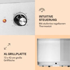 Grillmeile 4400 Elektrogrill Plancha 2x2200W Grillplatte Edelstahl -Haushaltsgeräte Förderung 10039915 de 0003 logo