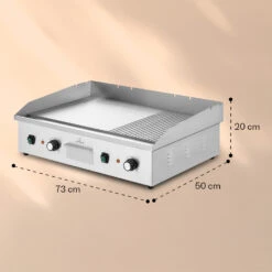 Grillmeile 4400 Elektrogrill Plancha 2x2200W Grillplatte Edelstahl -Haushaltsgeräte Förderung 10039915 yy 0008 dimensions