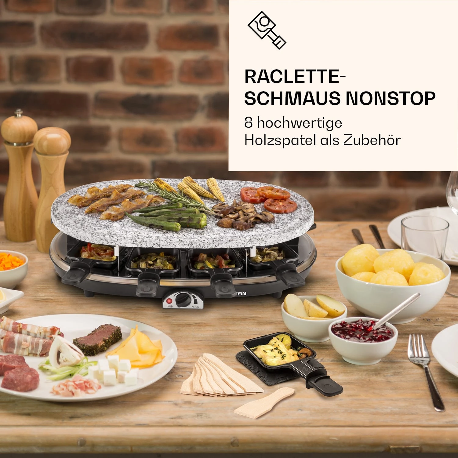 Raclette Spatulas Holzspatel Pfannenwender Zubehör 8 Stück Für Raclette-Pfännchen 4 Raclette Spatulas Holzspatel Pfannenwender Zubehör 8 Stück Für Raclette-Pfännchen - Image 2