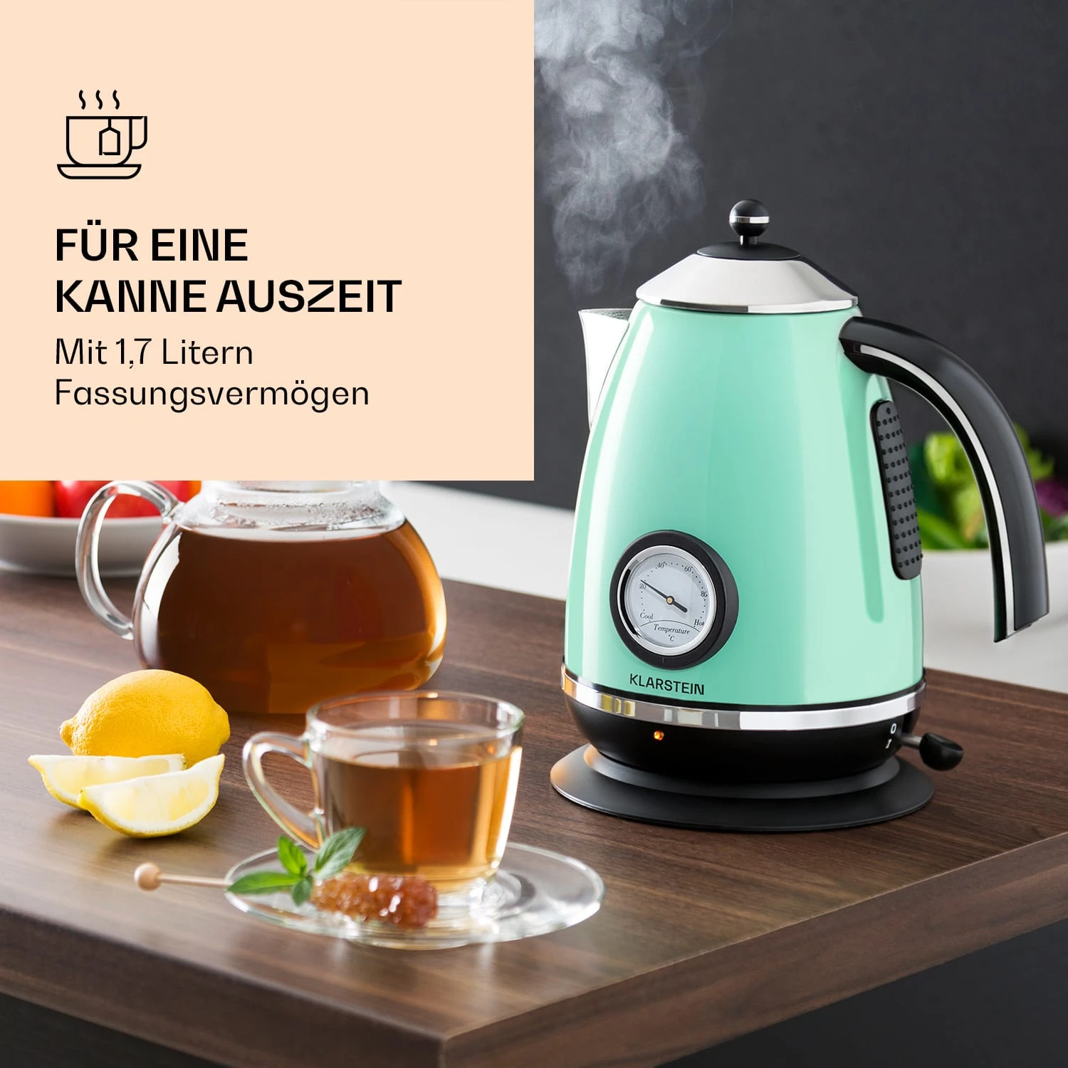 Aquavita Chalet Wasserkocher 1,7 Liter 2200 Watt Temperaturanzeige Edelstahl 6 Aquavita Chalet Wasserkocher 1,7 Liter 2200 Watt Temperaturanzeige Edelstahl - Image 4