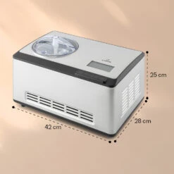 Dolce Bacio Smart Eiscremebereiter Yogurtmaker Kompressor 2 Liter WiFi Touch Edelstahl -Haushaltsgeräte Förderung 10040048 yy 0008 dimensions