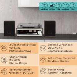 Oxford SE Mini-Stereoanlage DAB+/FM BT-Funktion Vinyl CD AUX-In 9 Oxford SE Mini-Stereoanlage DAB+/FM BT-Funktion Vinyl CD AUX-In -Haushaltsgeräte Förderung 10040052 de 0002 usp