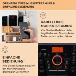 Franklin Stereoanlage Plattenspieler 3-fach-CD-Player BT Kassetten AUX USB-Port -Haushaltsgeräte Förderung 10040148 de 0004 usp