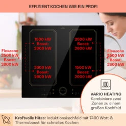 Victoria 4 Flex Induktionskochfeld Einbau 7000W 2 Flexzonen Timer -Haushaltsgeräte Förderung 10040201 de 0003 usp