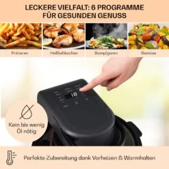Vendure Heißluftfritteuse Mit Dampffunktion 1250W 5 Liter 6 Programme -Haushaltsgeräte Förderung 10040278 de 0004 usp