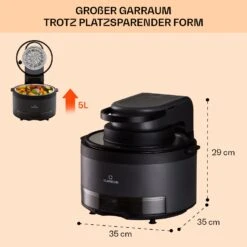 Vendure Heißluftfritteuse Mit Dampffunktion 1250W 5 Liter 6 Programme -Haushaltsgeräte Förderung 10040278 de 0007 usp