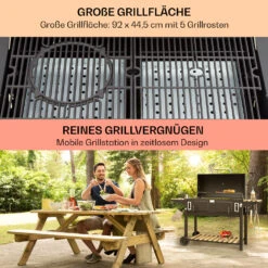 Aberdeen Double Holzkohlegrill Smoker Thermometer 2 Seitentische Mobil -Haushaltsgeräte Förderung 10040293 de 0004 usp
