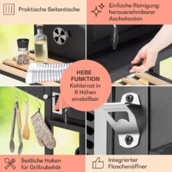 Aberdeen Double Holzkohlegrill Smoker Thermometer 2 Seitentische Mobil -Haushaltsgeräte Förderung 10040293 de 0006 usp