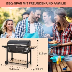 Aberdeen Double Holzkohlegrill Smoker Thermometer 2 Seitentische Mobil -Haushaltsgeräte Förderung 10040293 de 0007 usp