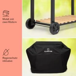 Aberdeen Double Holzkohlegrill Smoker Thermometer 2 Seitentische Mobil -Haushaltsgeräte Förderung 10040293 de 0008 usp