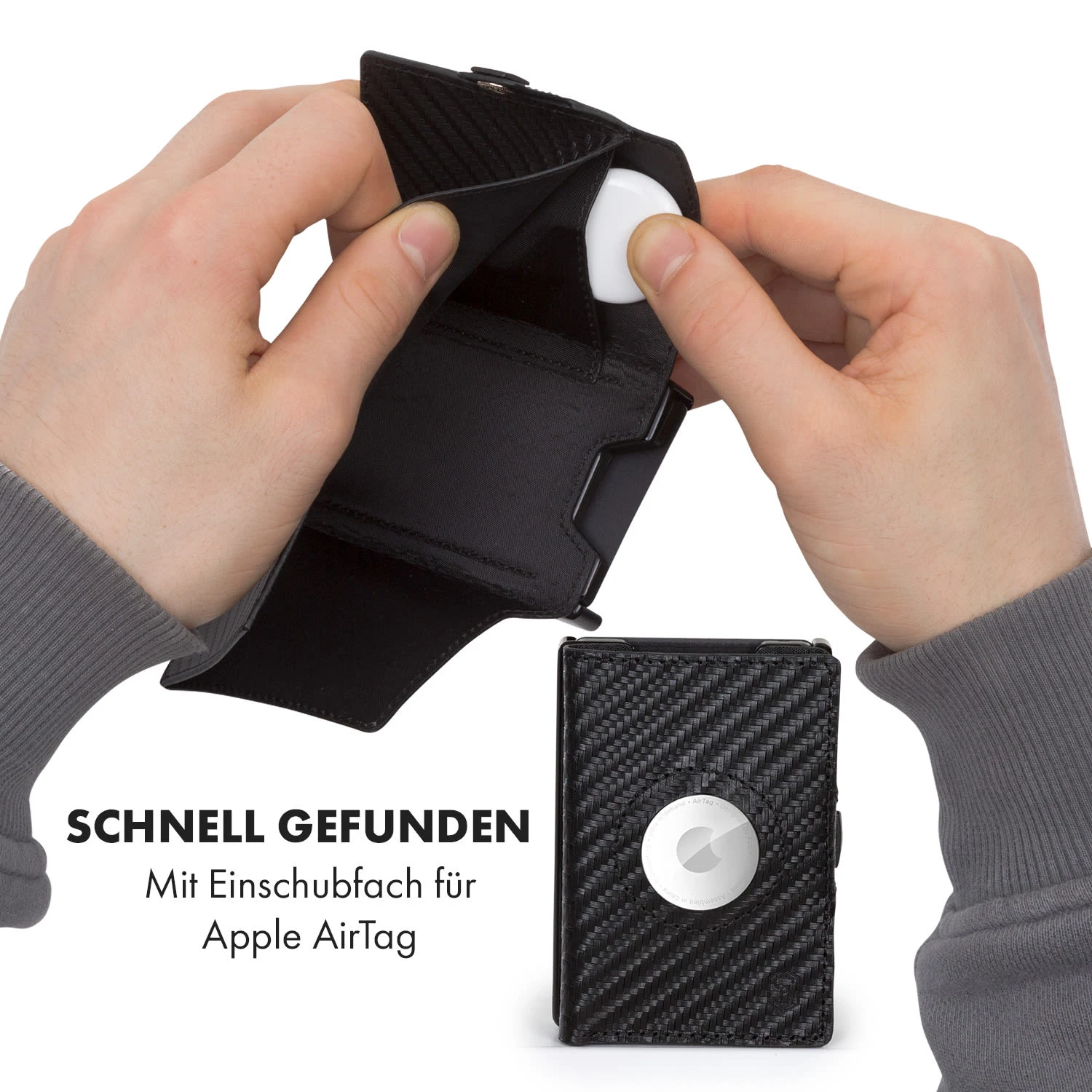 ZNAP Airtag Wallet 12 Karten Münzfach 9x1,8x6 Cm (BxHxT) RFID-Schutz 4 ZNAP Airtag Wallet 12 Karten Münzfach 9x1,8x6 Cm (BxHxT) RFID-Schutz - Image 2