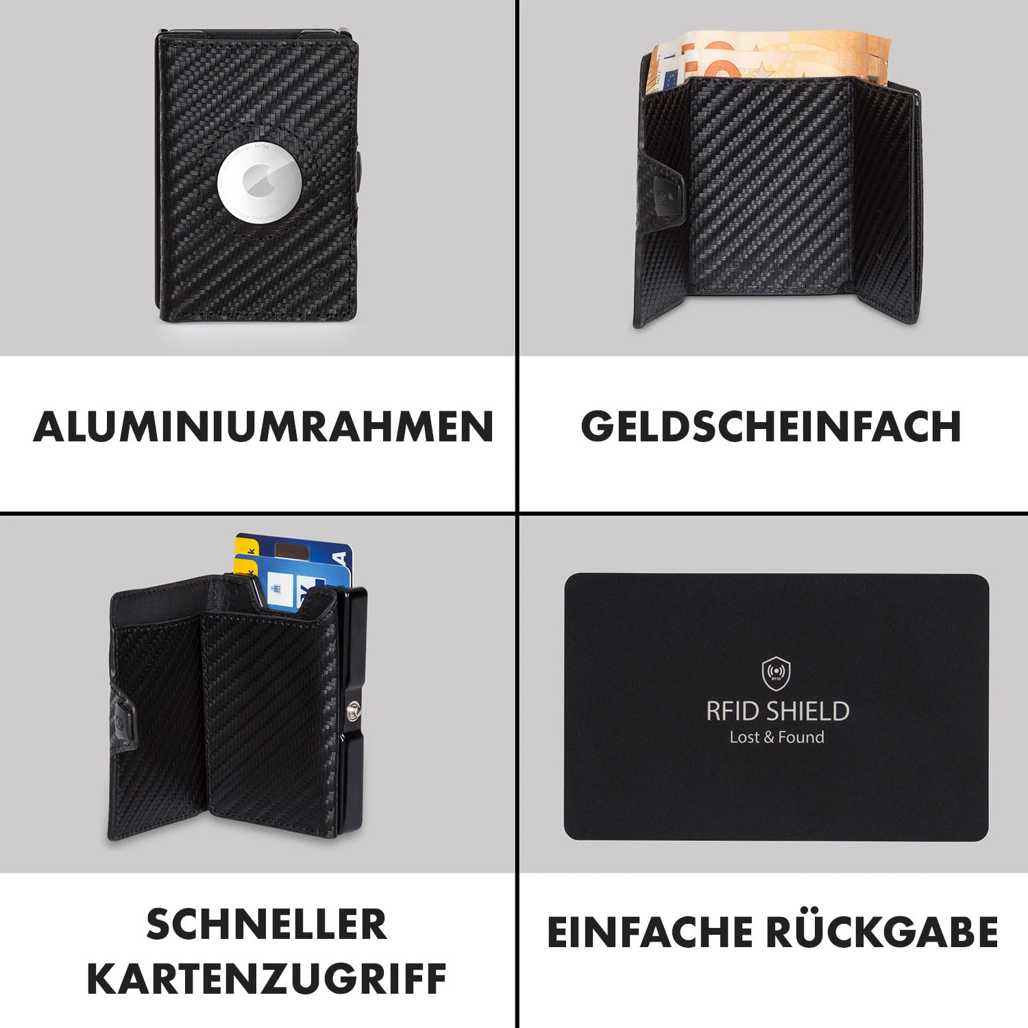 ZNAP Airtag Wallet 12 Karten Münzfach 9x1,8x6 Cm (BxHxT) RFID-Schutz 5 ZNAP Airtag Wallet 12 Karten Münzfach 9x1,8x6 Cm (BxHxT) RFID-Schutz - Image 3