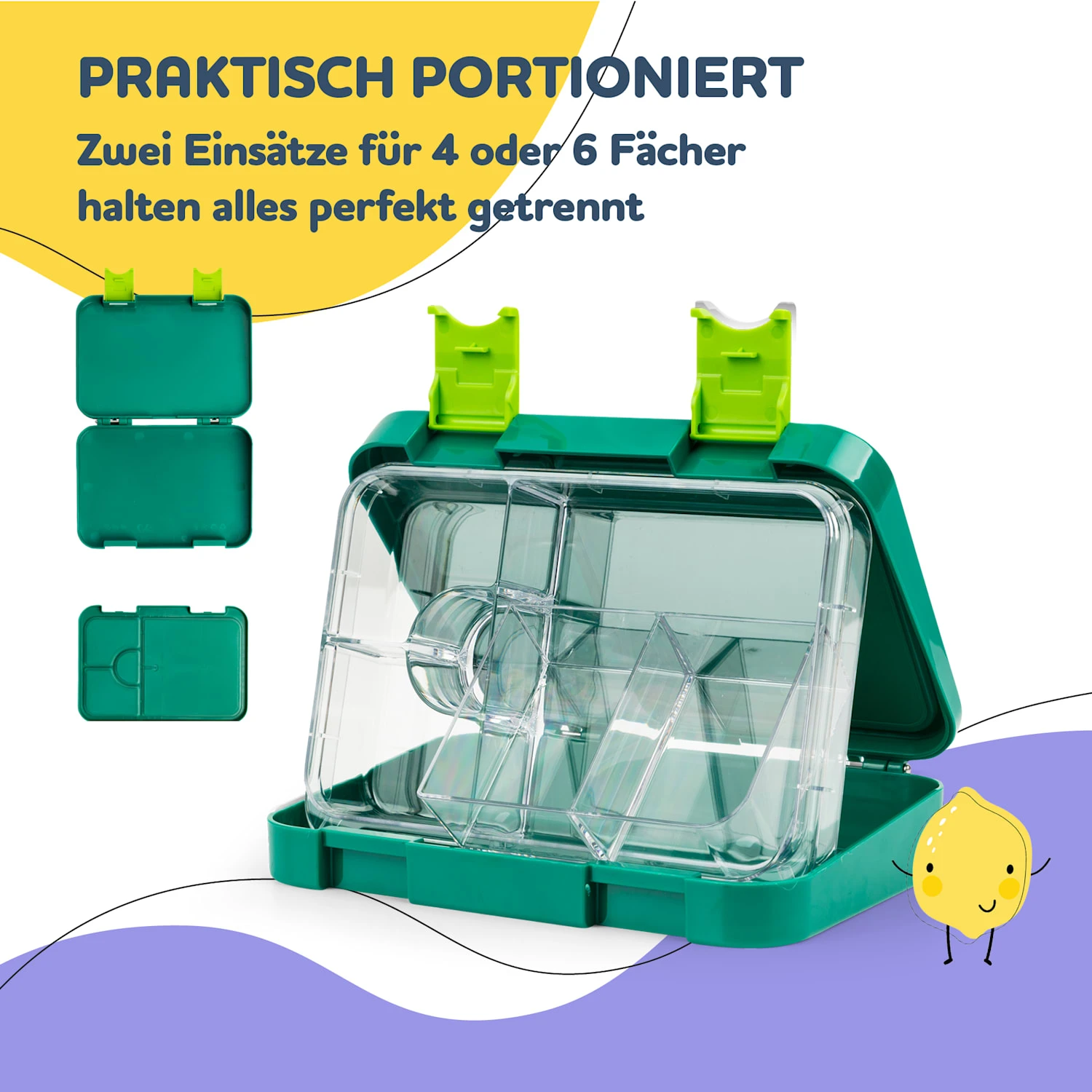 Junior Lunchbox 6 Fächer 21,3 X 15 X 4,5 Cm (BxHxT) BPA-frei 6 Junior Lunchbox 6 Fächer 21,3 X 15 X 4,5 Cm (BxHxT) BPA-frei - Image 4