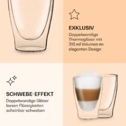 DUOS Doppelwandiges Glas | Thermoglas | 310 Ml | Trinkglas | Espressoglas, Teeglas, Shotglas | Für Heiße Und Kalte Getränke | Borosilikatglas| Hitze- Und Kältebeständig | Handgemacht | Spülmaschinenfest | Schwebe-Effekt 14 DUOS Doppelwandiges Glas | Thermoglas | 310 Ml | Trinkglas | Espressoglas, Teeglas, Shotglas | Für Heiße Und Kalte Getränke | Borosilikatglas| Hitze- Und Kältebeständig | Handgemacht | Spülmaschinenfest | Schwebe-Effekt -Haushaltsgeräte Förderung 10040380 de 0006 logo