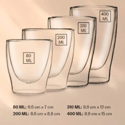DUOS Doppelwandiges Glas 80, 200, 310, 400 Ml Thermofunktion Inkl. Edelstahl-Löffel -Haushaltsgeräte Förderung 10040399 yy 0007 logo