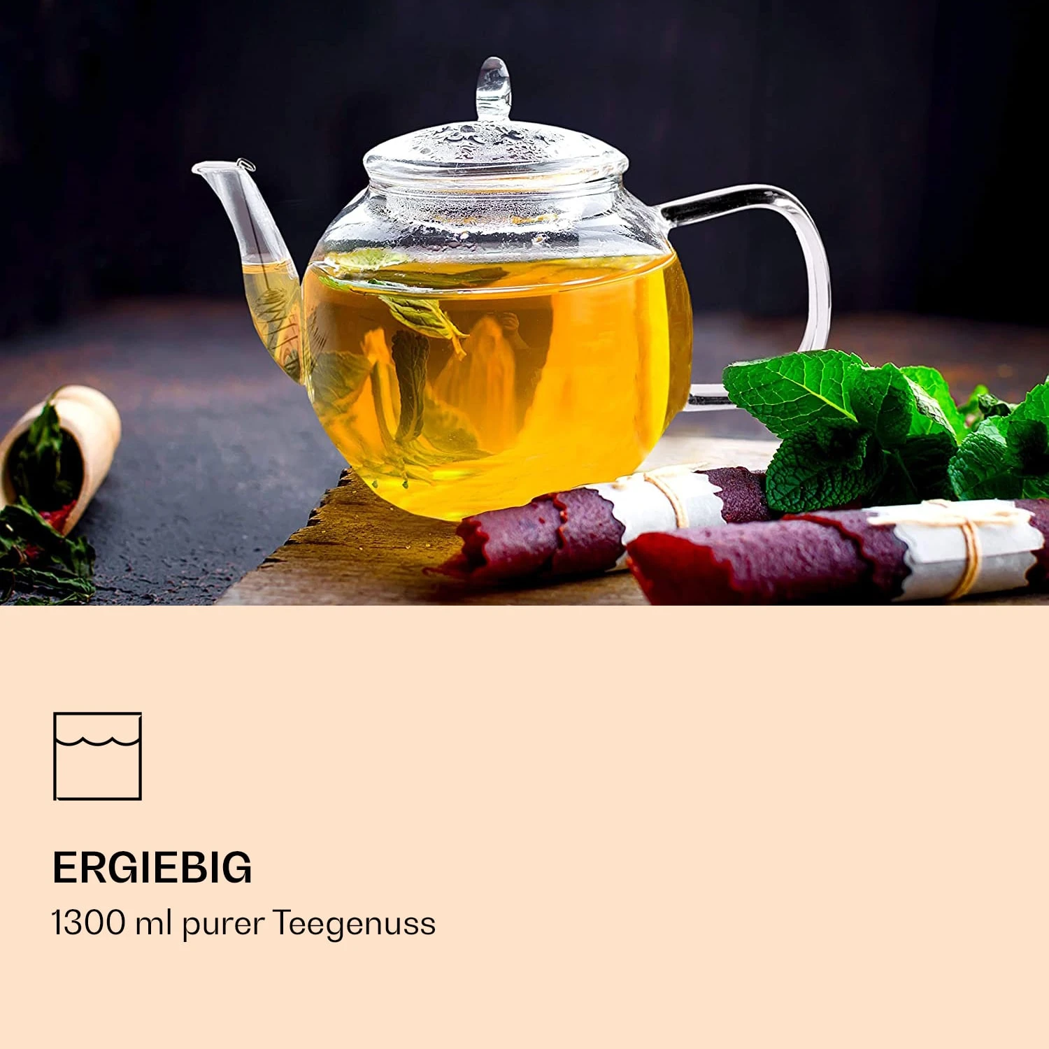 Bedida Teekanne 1300ml Inkl 6 Teerosen Mix 4 Bedida Teekanne 1300ml Inkl 6 Teerosen Mix - Image 2