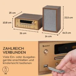 Berklee HiFi Stereo System BT Stereo-Lautsprecher UKW MP3 USB Line-In -Haushaltsgeräte Förderung 10040456 de 0006 usp